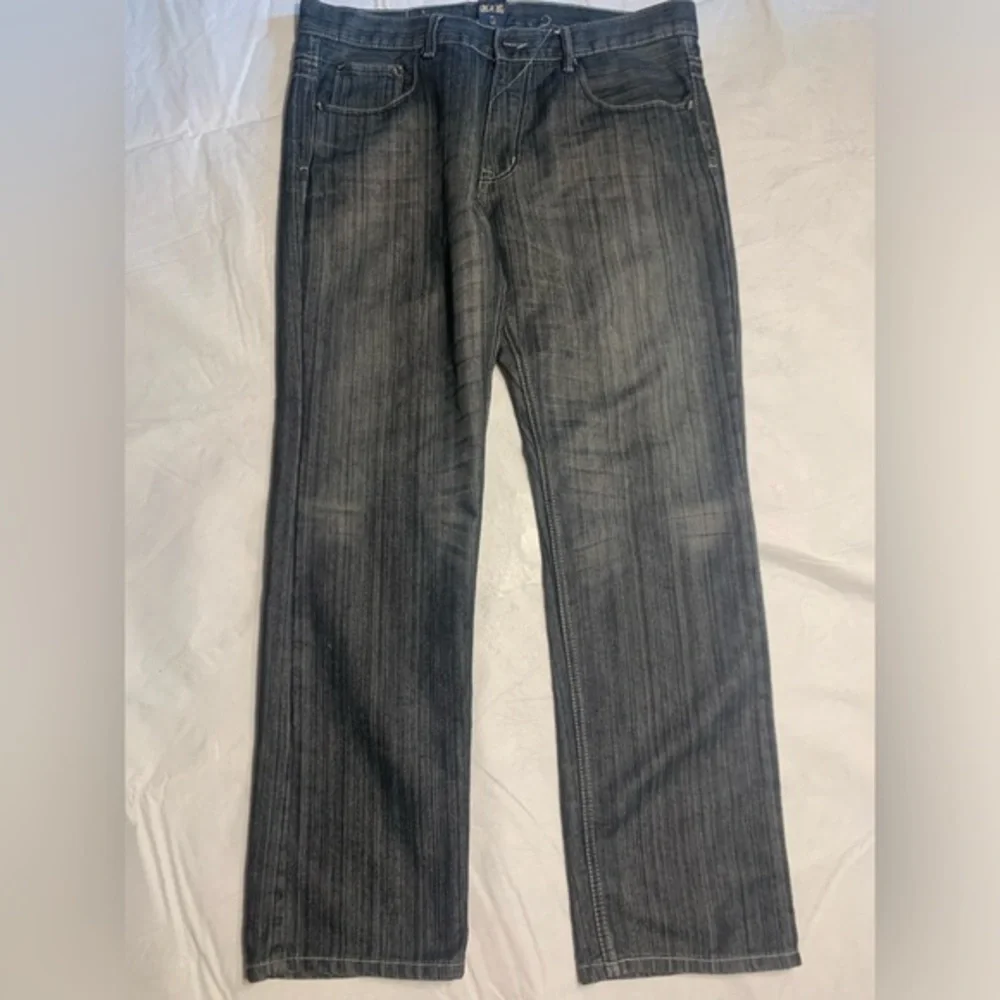 Mens F.U.S.A.I. 36x32  Vintage Y2k Grunge Skater Embroidered Pocket‎ Blue Jeans - Picture 2 of 4